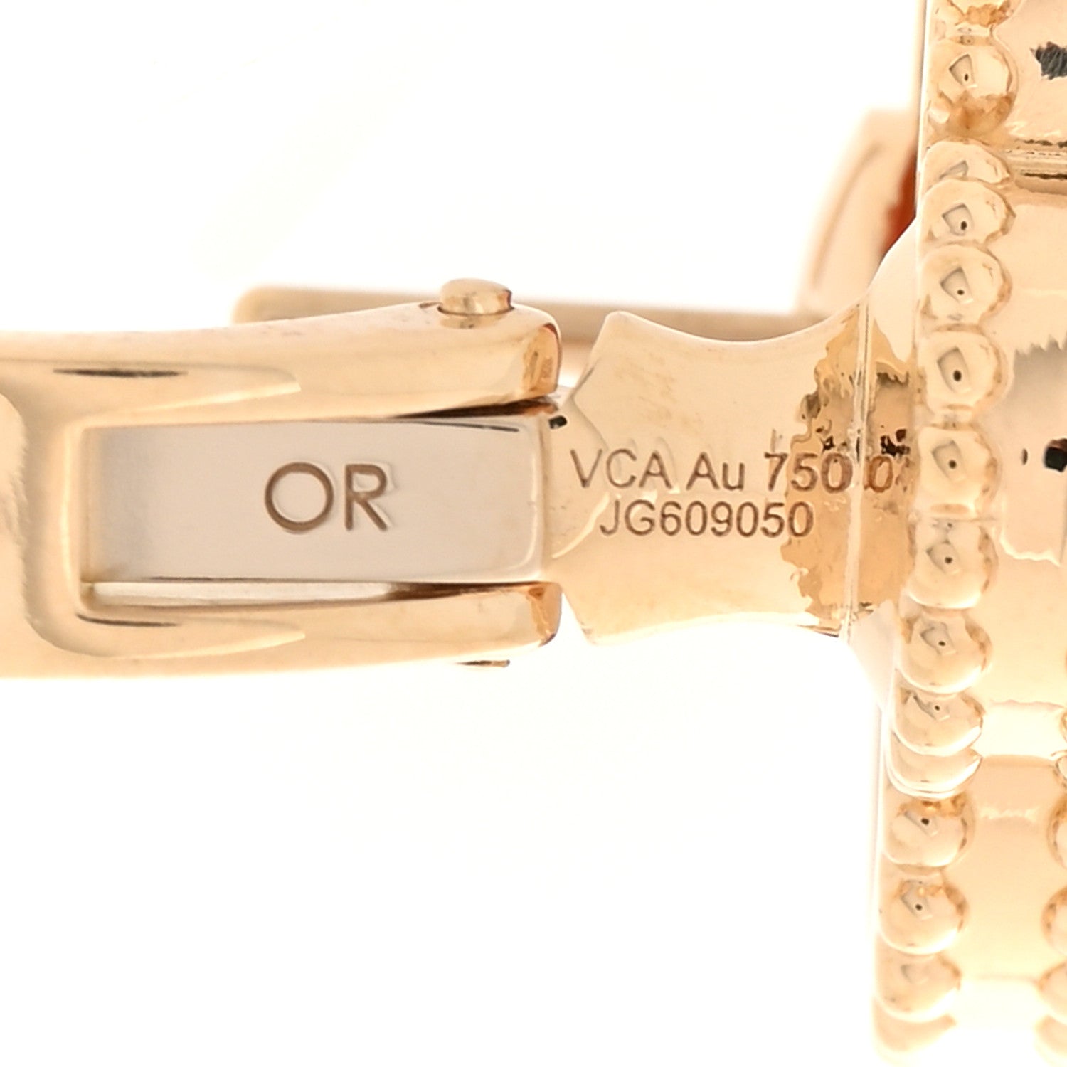 Van Cleef & Arpels 18K Yellow Gold Carnelian Vintage Alhambra Earrings 4 of 5