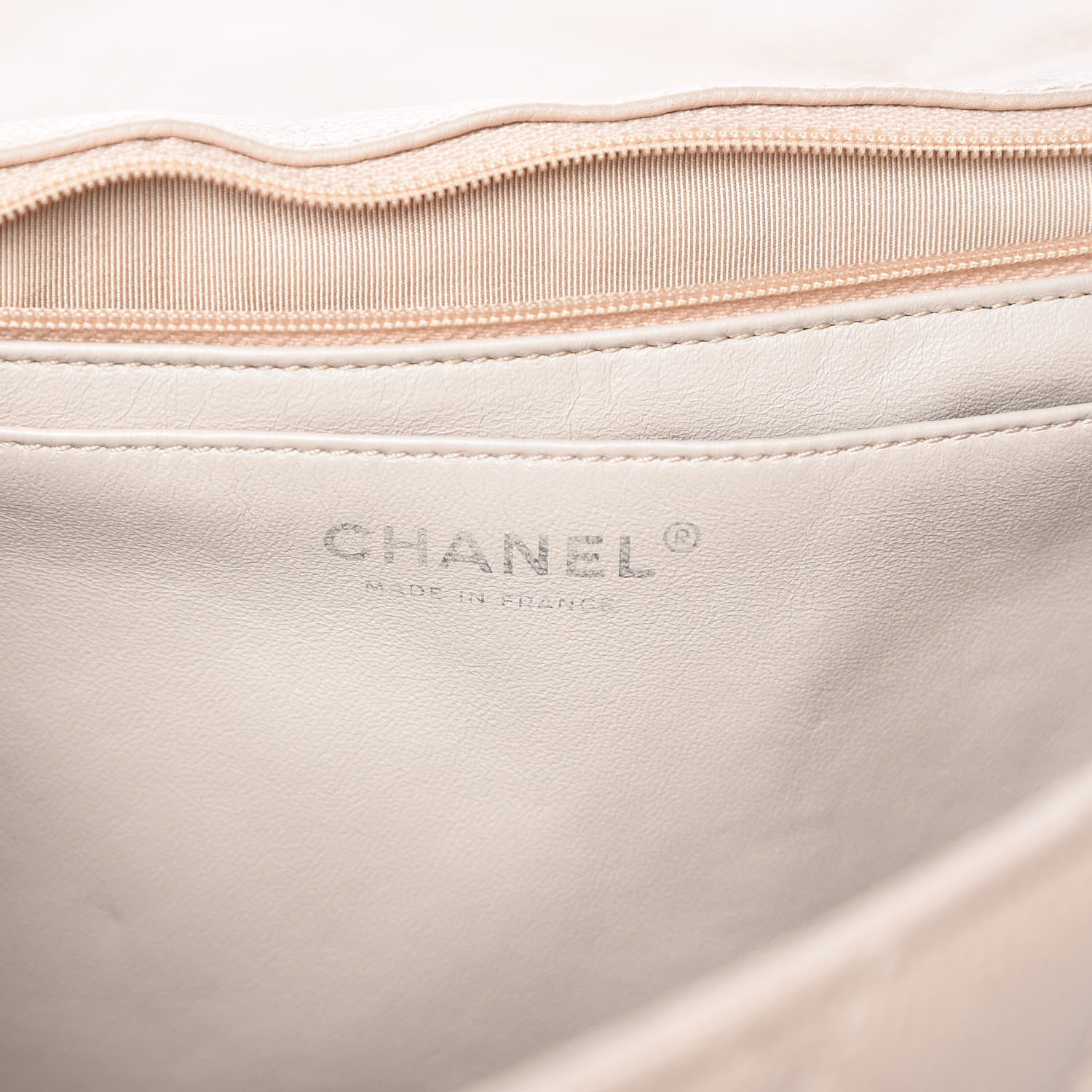 Chanel Washed Caviar Quilted Maxi Single Flap Beige 6 of 12