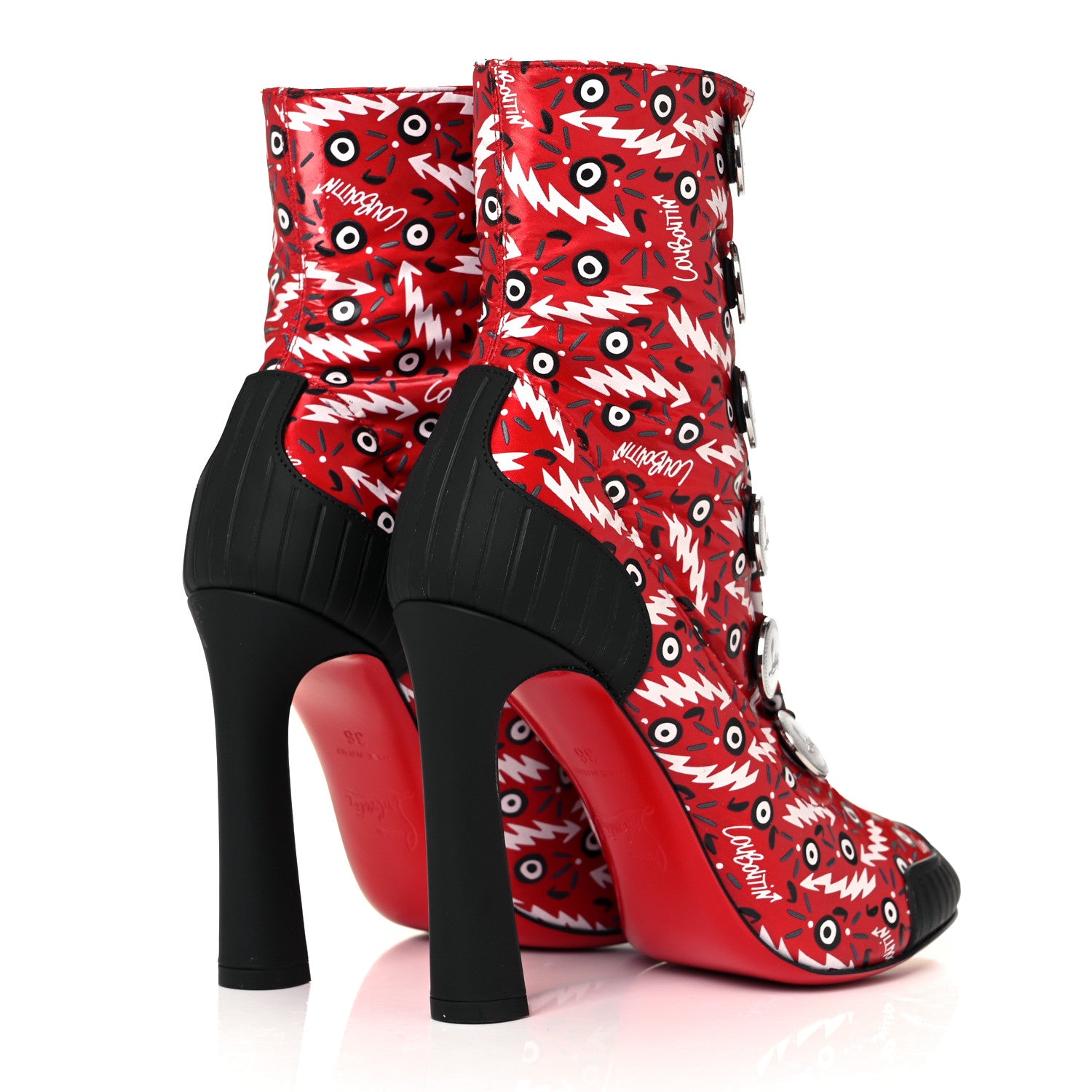 Christian Louboutin Gomme Ginzana Doudoune 100 Ankle Boots 36 Loubi Black 4 of 7