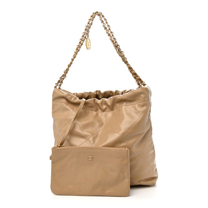 Chanel Shiny Calfskin Quilted Small Chanel 22 Beige Beige 3 of 12