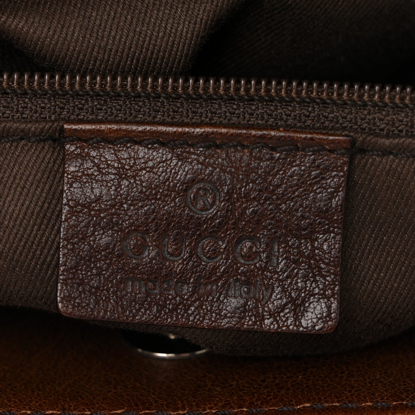 Monogram Denim GG Shoulder Bag Black Brown
