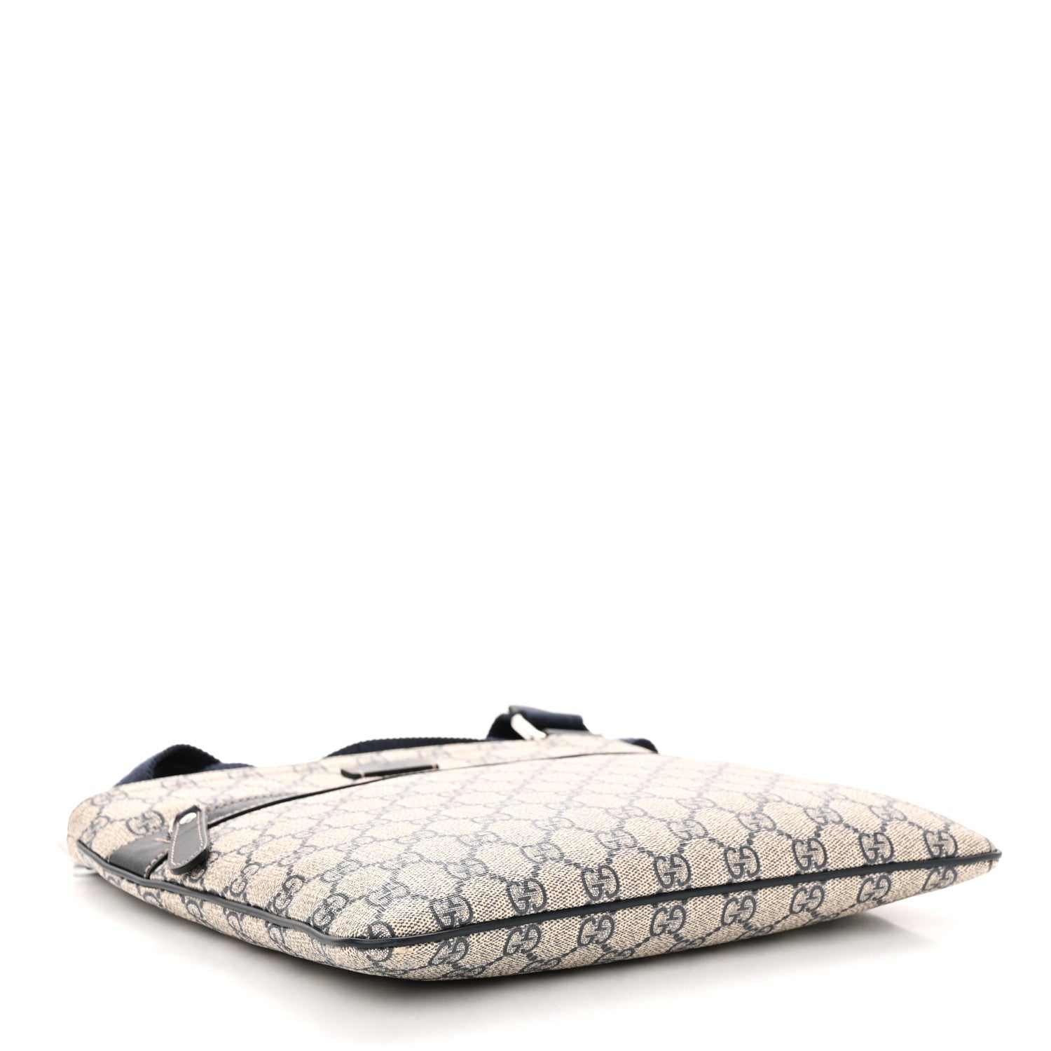 Gucci GG Supreme Monogram Flat Messenger Bag Black 4 of 12