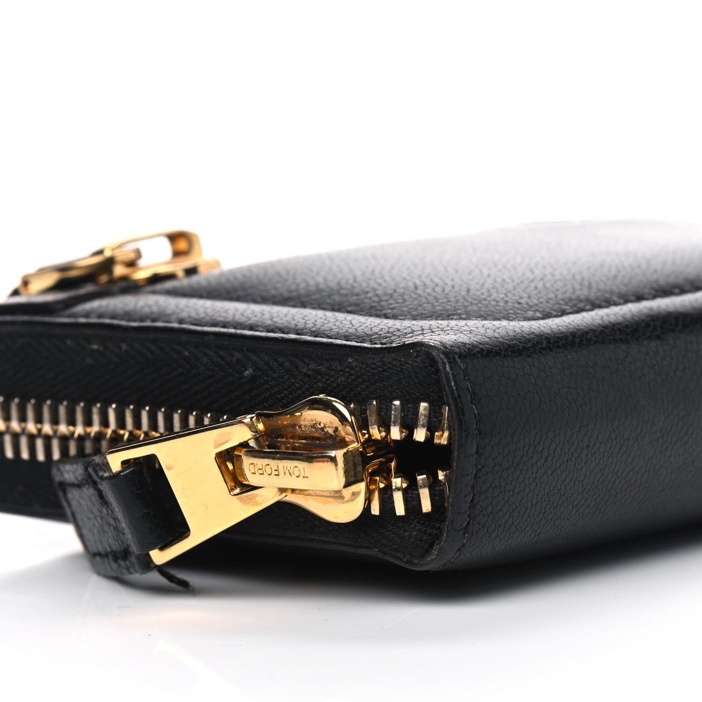 Calfskin Zip Around Wallet Black