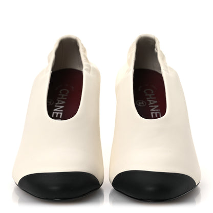 Chanel Lambskin Pumps 36.5 Ivory Black 3 of 11