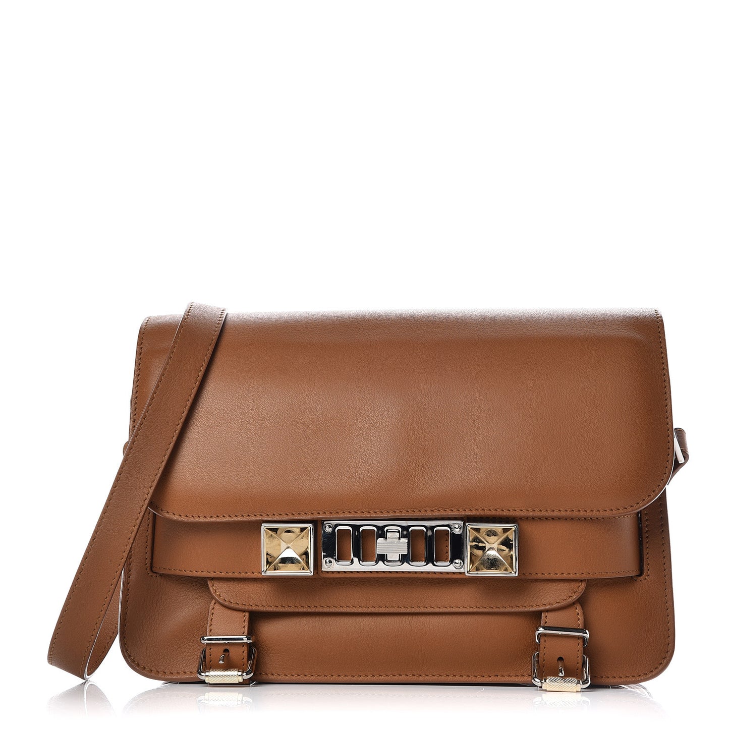 Calfskin PS11 Classic Shoulder Bag Caramel
