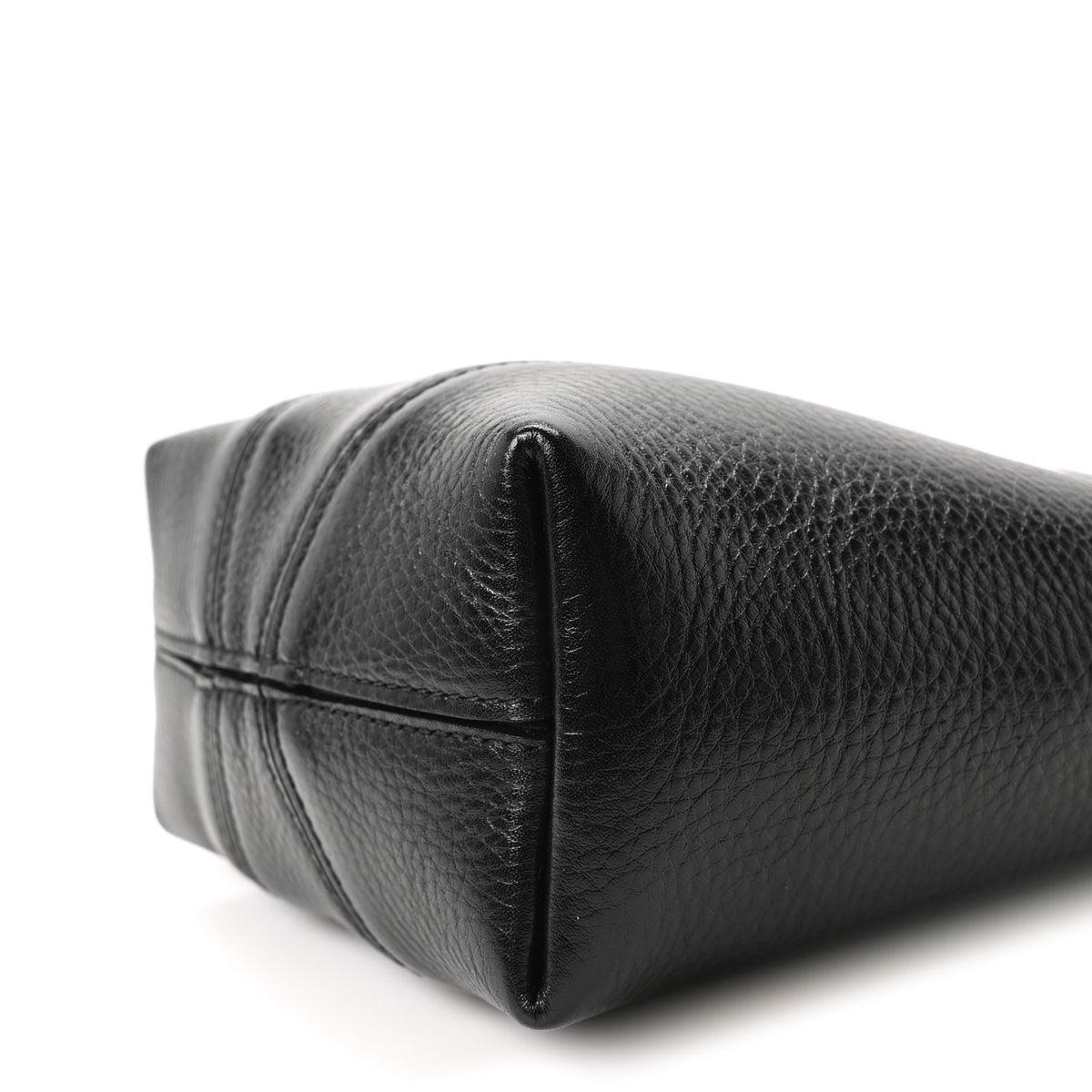 Grained Calfskin Small Spin Tote Black