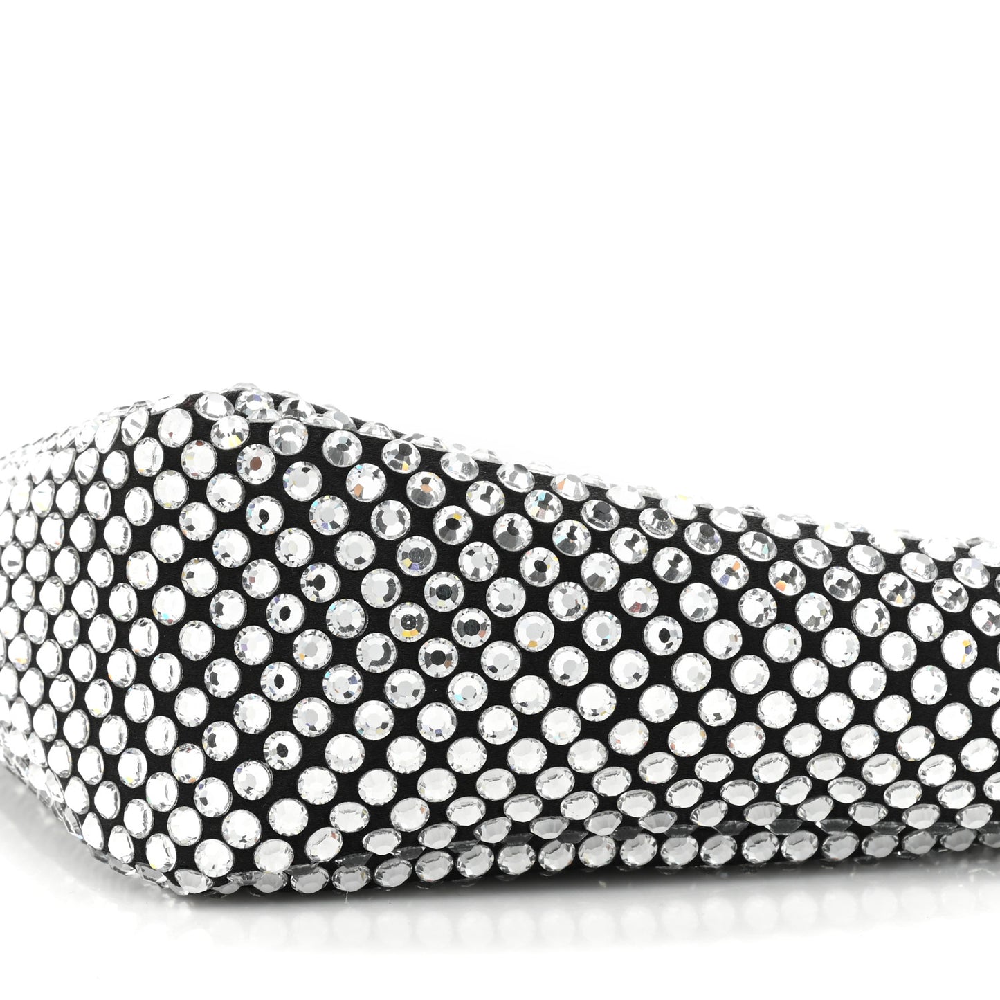 Satin Crystal Triangle Shoulder Bag Cristal