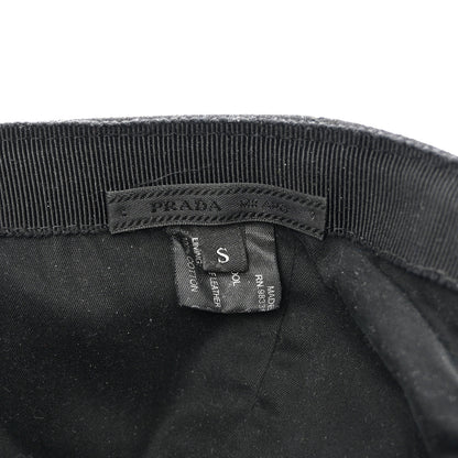 Prada Tessuto Wool Baseball Cap S Black 8 of 10