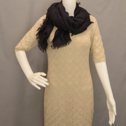 Louis Vuitton Silk Wool Monogram Shawl Black 4 of 5