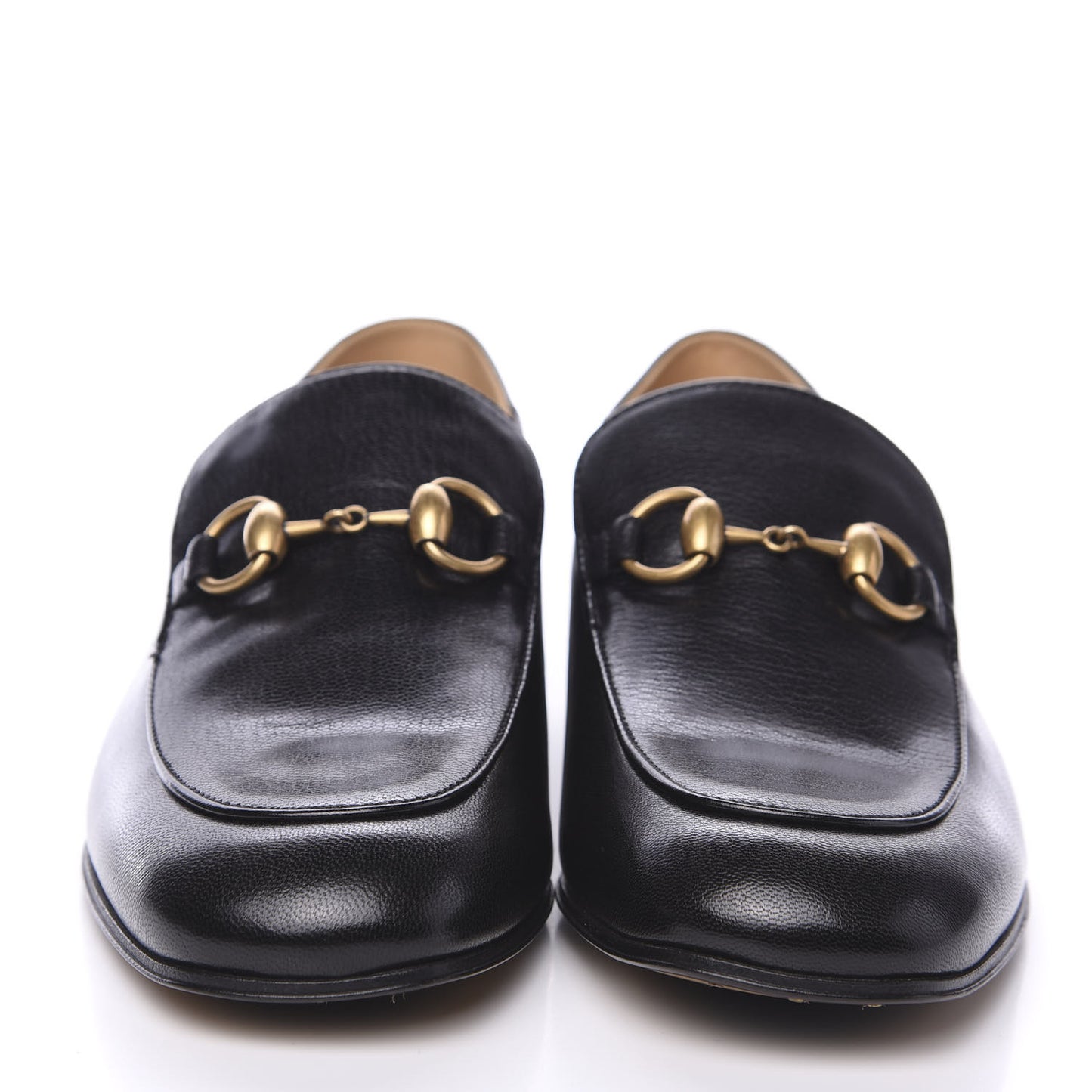 Goatskin Womens Horsebit Mid-Heel Loafers 39 Black