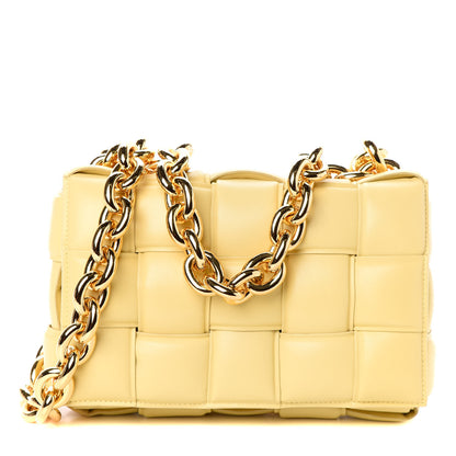 Bottega Veneta Lambskin Maxi Intreccio Padded Chain Cassette Crossbody Bag Corn 1 of 9