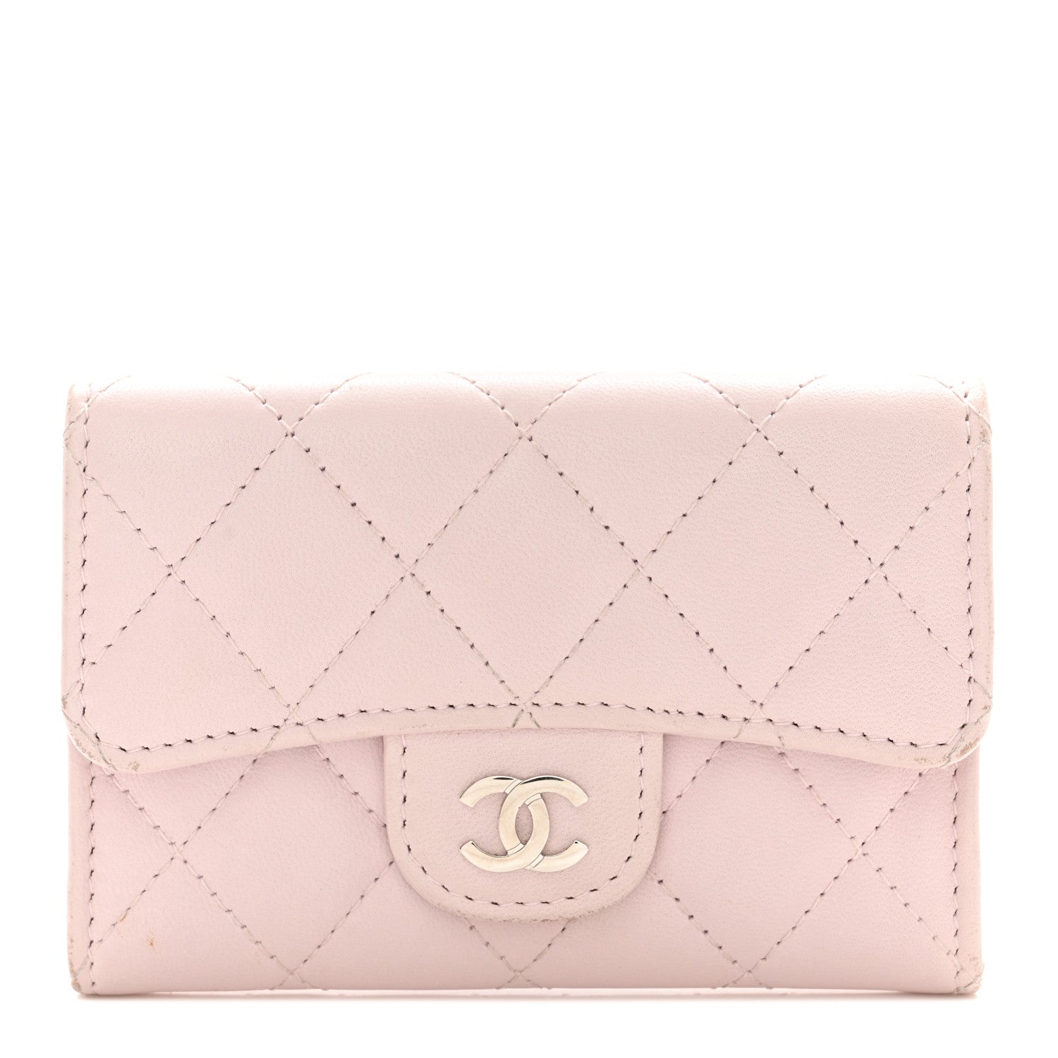 Chanel Lambskin Quilted Flap Card Holder Light Pink 1 of 11