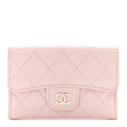 Chanel Lambskin Quilted Flap Card Holder Light Pink 1 of 11