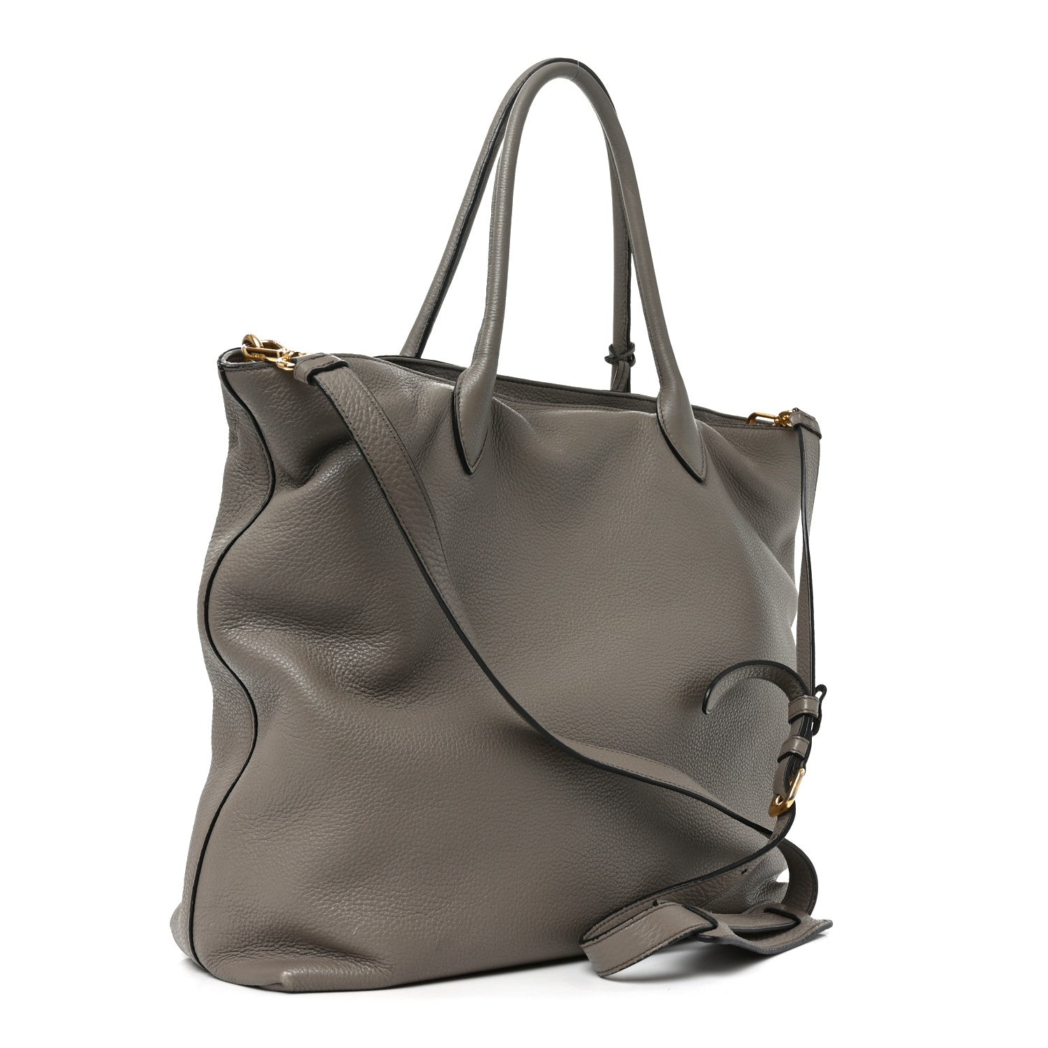 Prada Vitello Daino Zippered Tote Argilla 1889965 – FASHIONPHILE