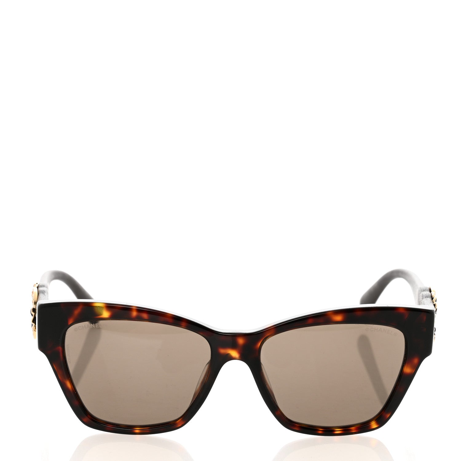 Chanel Acetate Square Cat Eye CC Sunglasses 5456 Tortoise 2 of 7