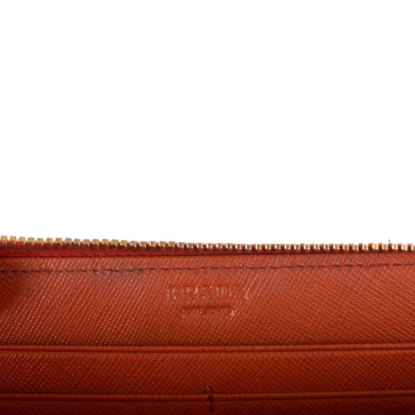 Saffiano Metal Zip Around Wallet Rame