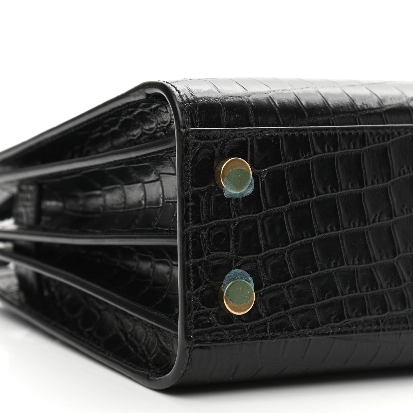 Calfskin Crocodile Embossed Nano Sac De Jour Black