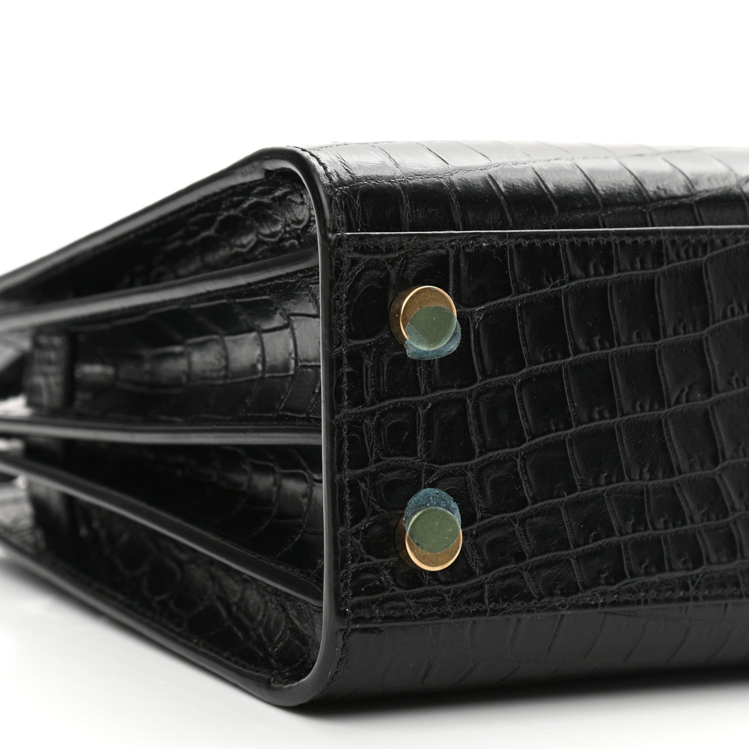 Saint Laurent Calfskin Crocodile Embossed Nano Sac De Jour Black 9 of 10
