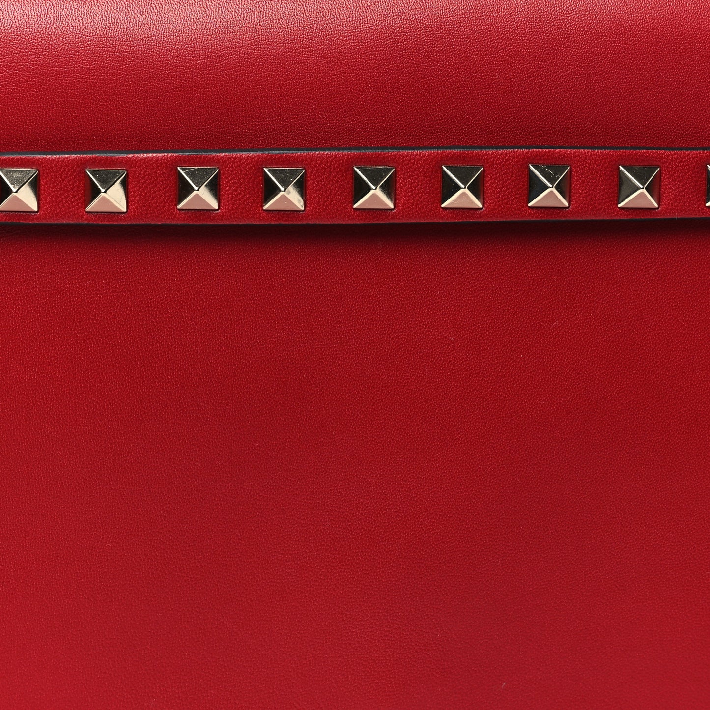 Nappa Rockstud Wristlet Clutch Rosso Valentino