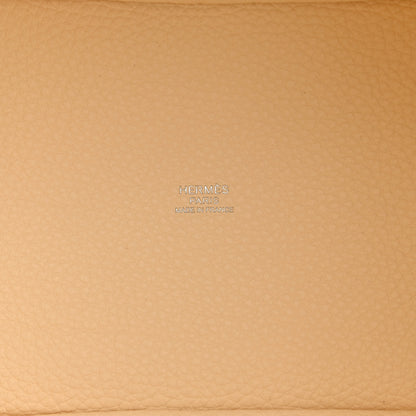Hermes Taurillon Clemence Ostrich Touch Picotin Lock 18 PM Nata Jaune Citron 6 of 11