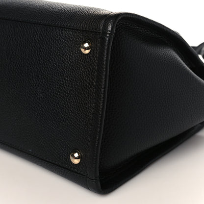 Salvatore Ferragamo Grained Calfskin Medium Meera Tote Black 7 of 8