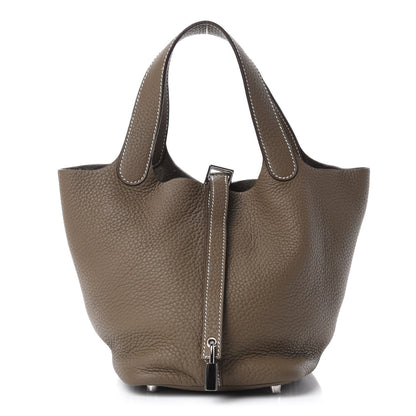 Hermes Taurillon Clemence Picotin Lock 18 PM Etoupe 1 of 10