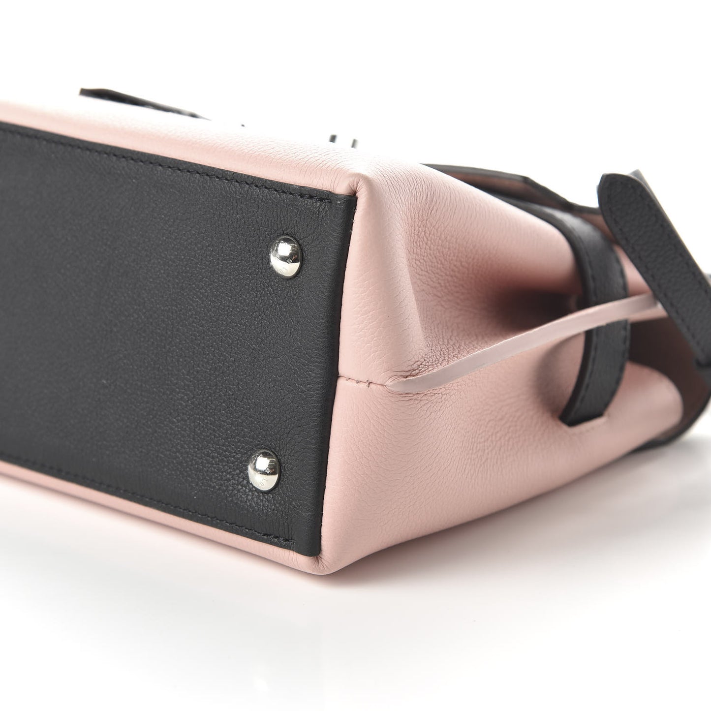Soft Calfskin Embroidered Lockme Ever BB Rose Pink Snow White Black