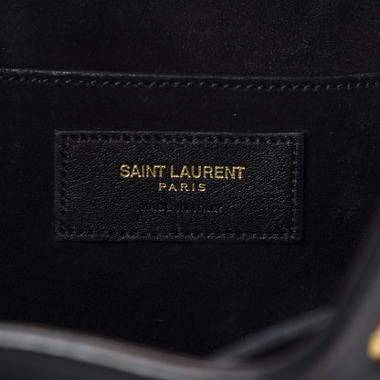 Saint Laurent Calfskin Small Emmanuelle Fringe Bucket Bag Black 6 of 10