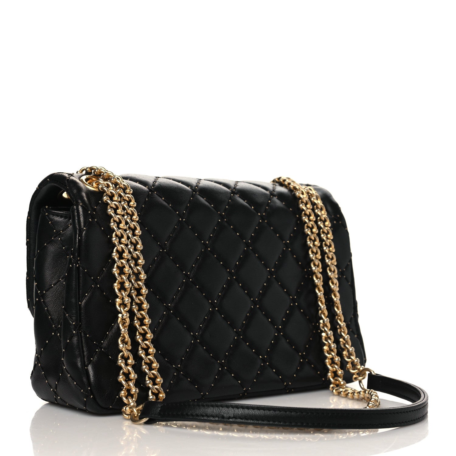 Chanel Lambskin Quilted Small Beaded Flap Black 2 of 10