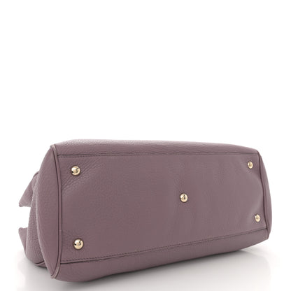 Gucci Pebbled Calfskin Medium Bamboo Shopper Tote Purple 4 of 16