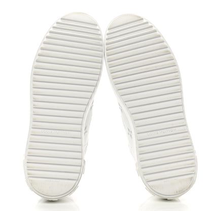 Louis Vuitton Calfskin Monogram Debossed Time Out Sneakers 38 White Silver 5 of 11