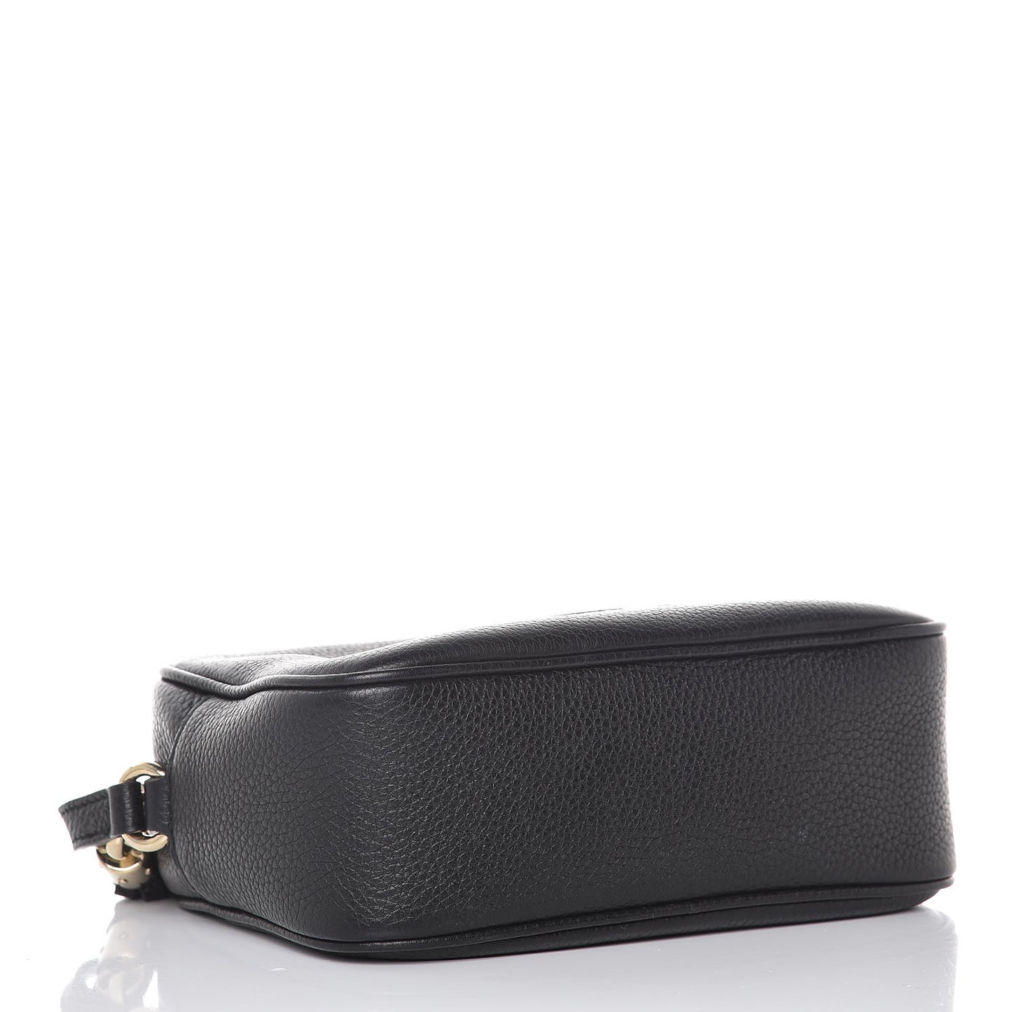 Pebbled Calfskin Small Soho Disco Bag Black