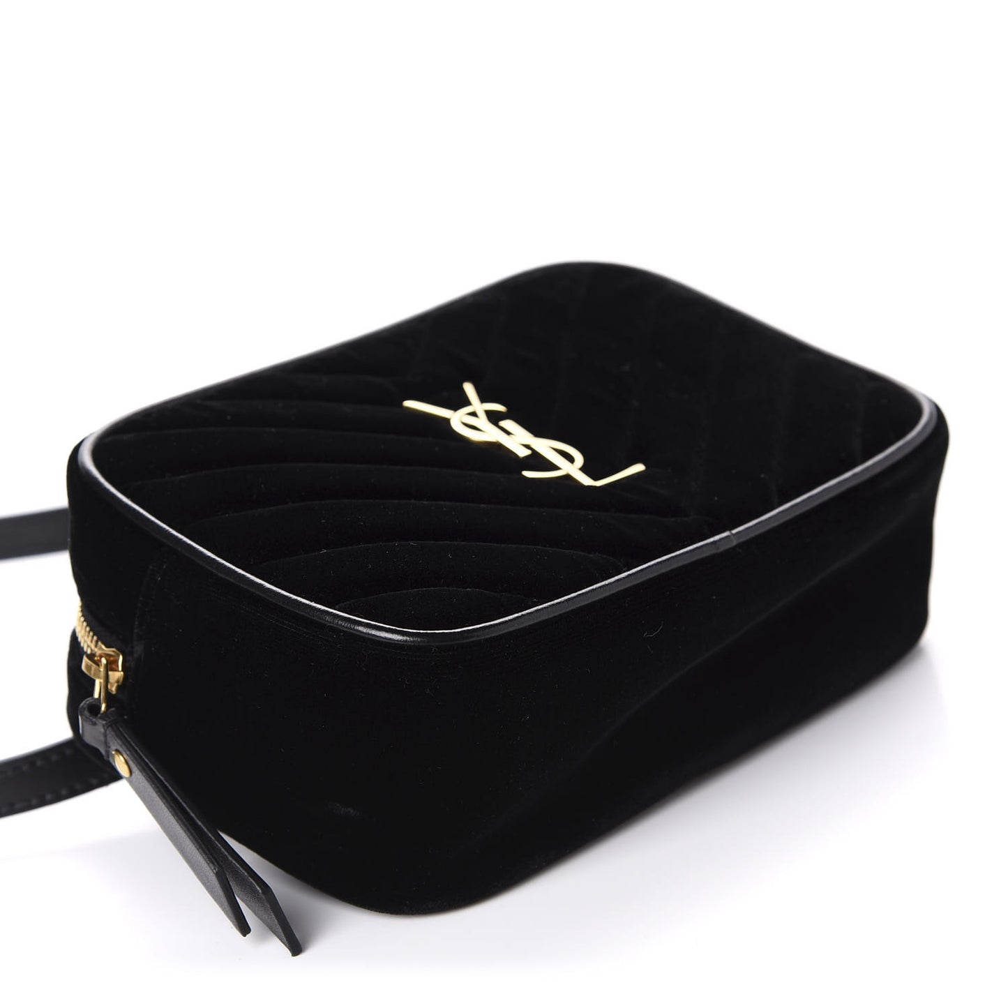 Velour Matelasse Monogram Lou Belt Bag Black