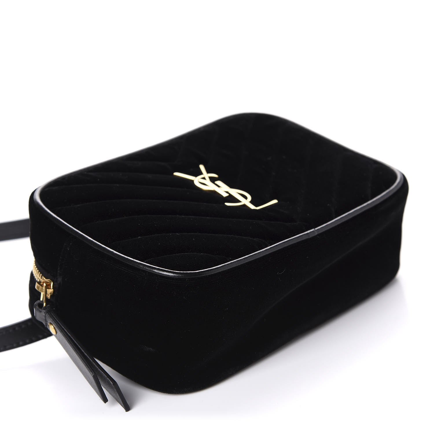 Saint Laurent Velour Matelasse Monogram Lou Belt Bag Black 4 of 10