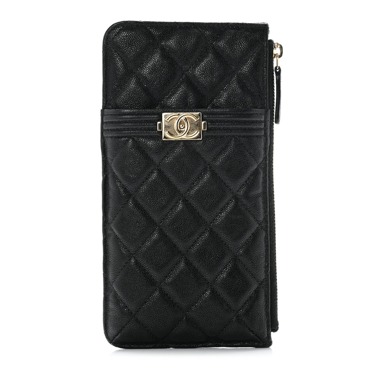 Caviar Quilted Boy iPhone Pouch Black