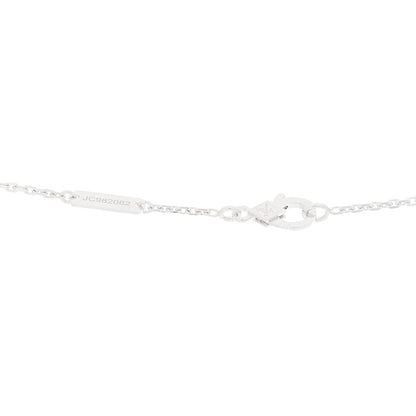 Van Cleef & Arpels 18K White Gold Diamond Celadon Green Sevres Porcelain Vintage Alhambra Pendant Necklace 4 of 6