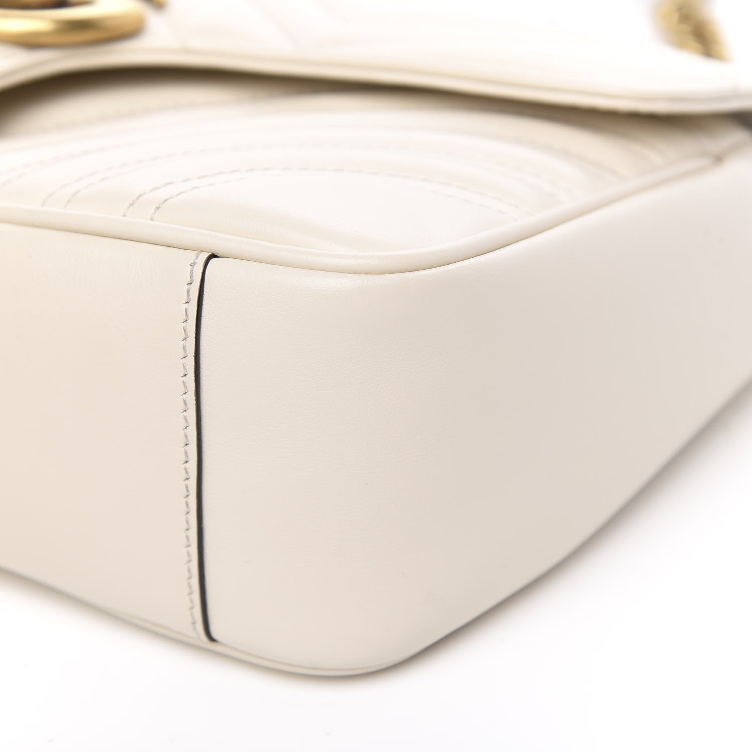 Gucci Calfskin Matelasse Small GG Marmont Shoulder Bag White 11 of 12
