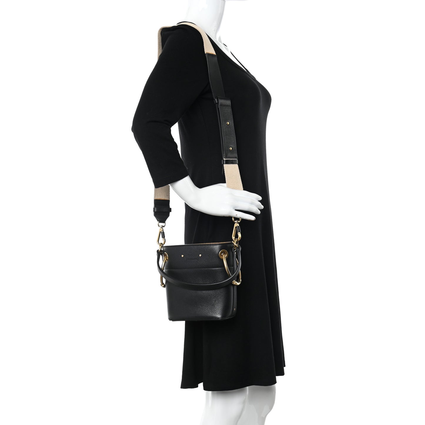 Smooth Calfskin Mini Roy Bucket Bag Black
