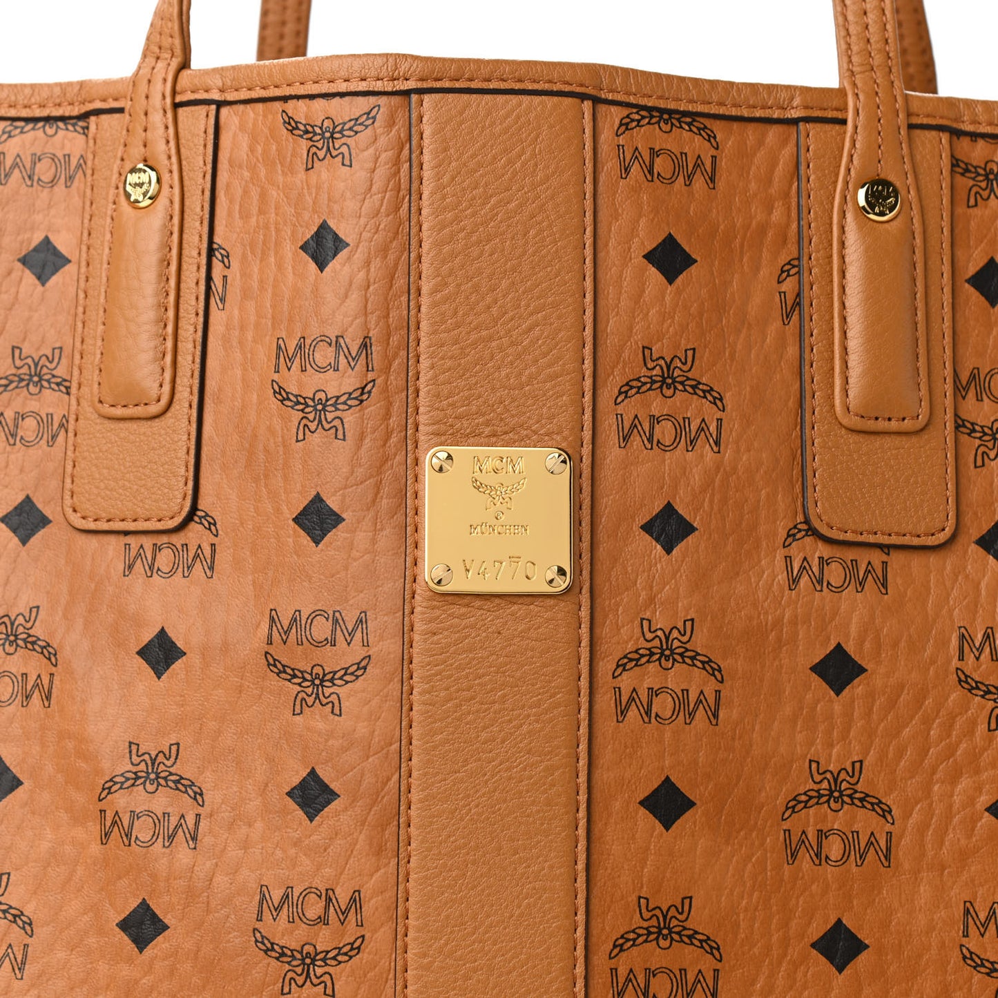 Visetos Large Liz Reversible Shopper Tote Cognac