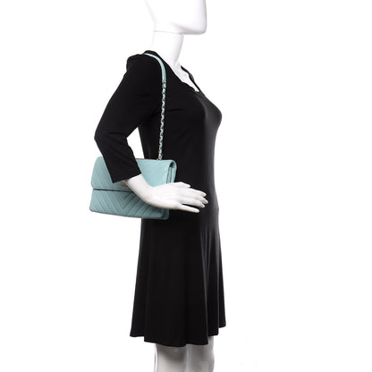 Chanel Lambskin Chevron Quilted Medium Trendy CC Flap Light Blue 2 of 10