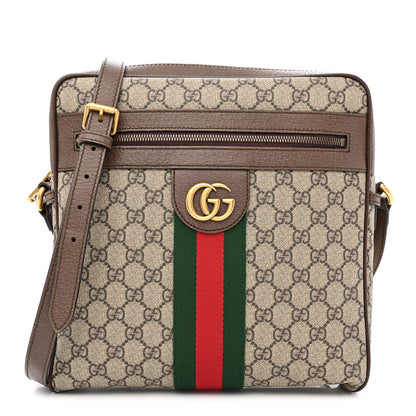 Gucci GG Supreme Monogram Web Medium Ophidia Messenger Bag Brown 1 of 11