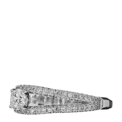 Chanel 18K White Gold Diamond .30ct Camellia Engagement Ring 55 7.25 3 of 5