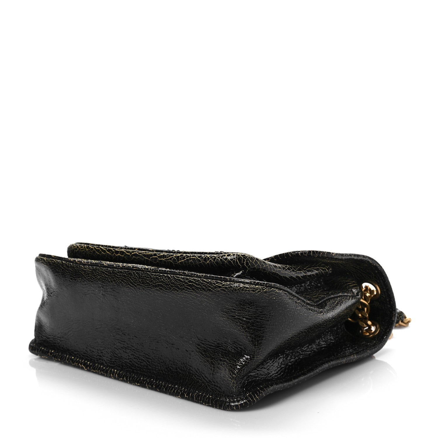 Saint Laurent Crinkled Calfskin Matelasse Monogram Medium Niki Chain Satchel Black Ocra 6 of 6