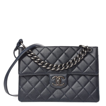 Chanel Caviar Quilted Large Retro Class Flap Dark Navy Blue 1 of 19
