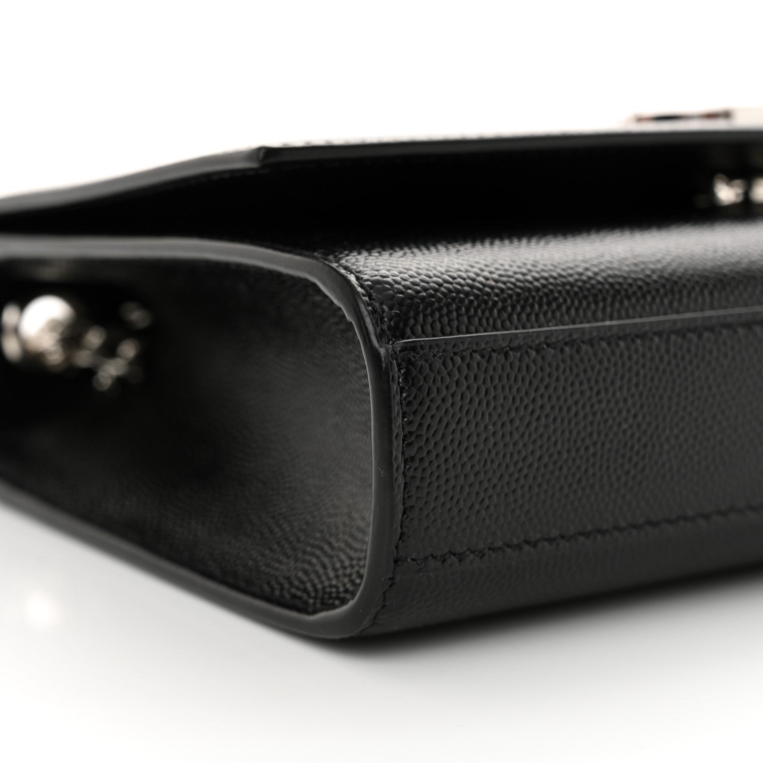 Saint Laurent Grain De Poudre Small Monogram Kate Satchel Black 9 of 10
