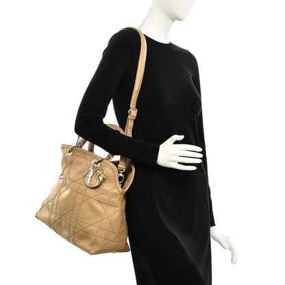 Christian Dior Lambskin Cannage Medium Granville Tote Beige 2 of 10
