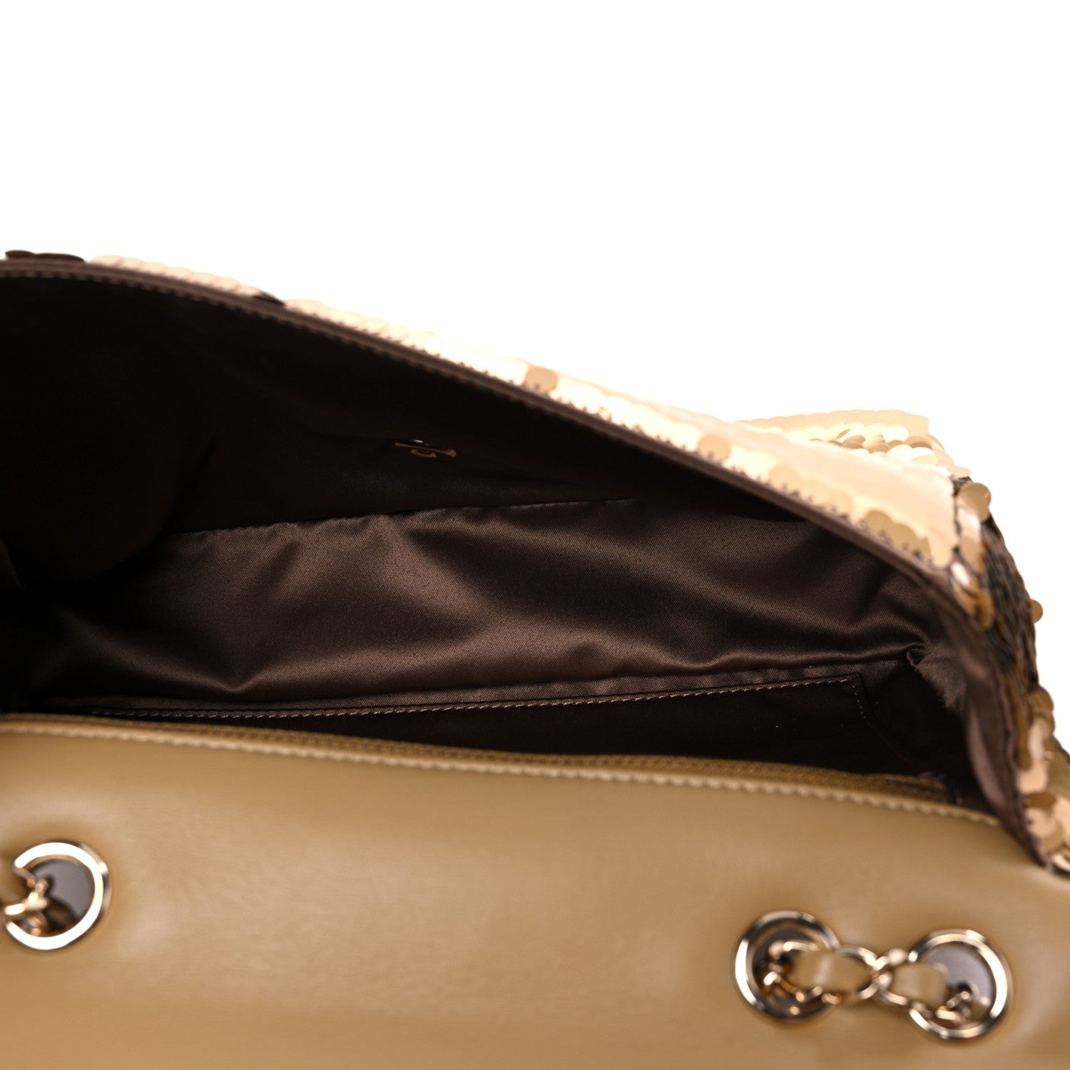Chanel Sequin Quilted Medium Single Flap Gold 5 of 11