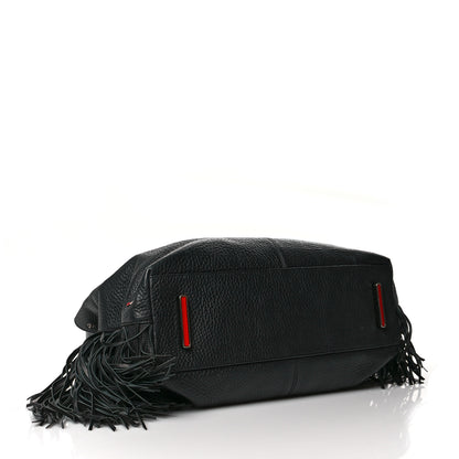 Christian Louboutin Grained Calfskin Passage Fringe Shopping Tote Black 4 of 14