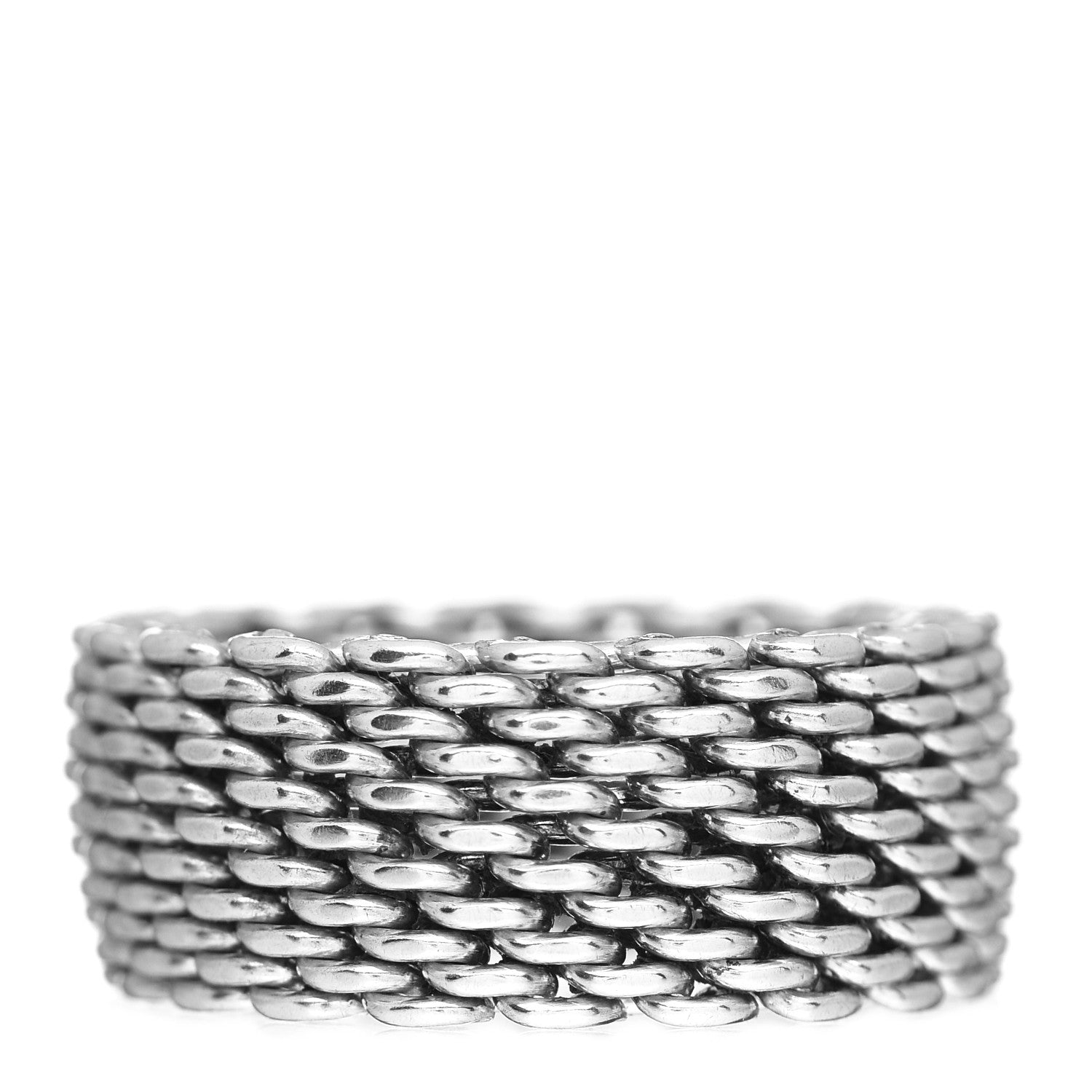 Tiffany Sterling Silver Somerset Mesh Ring 58 8.5 3 of 4