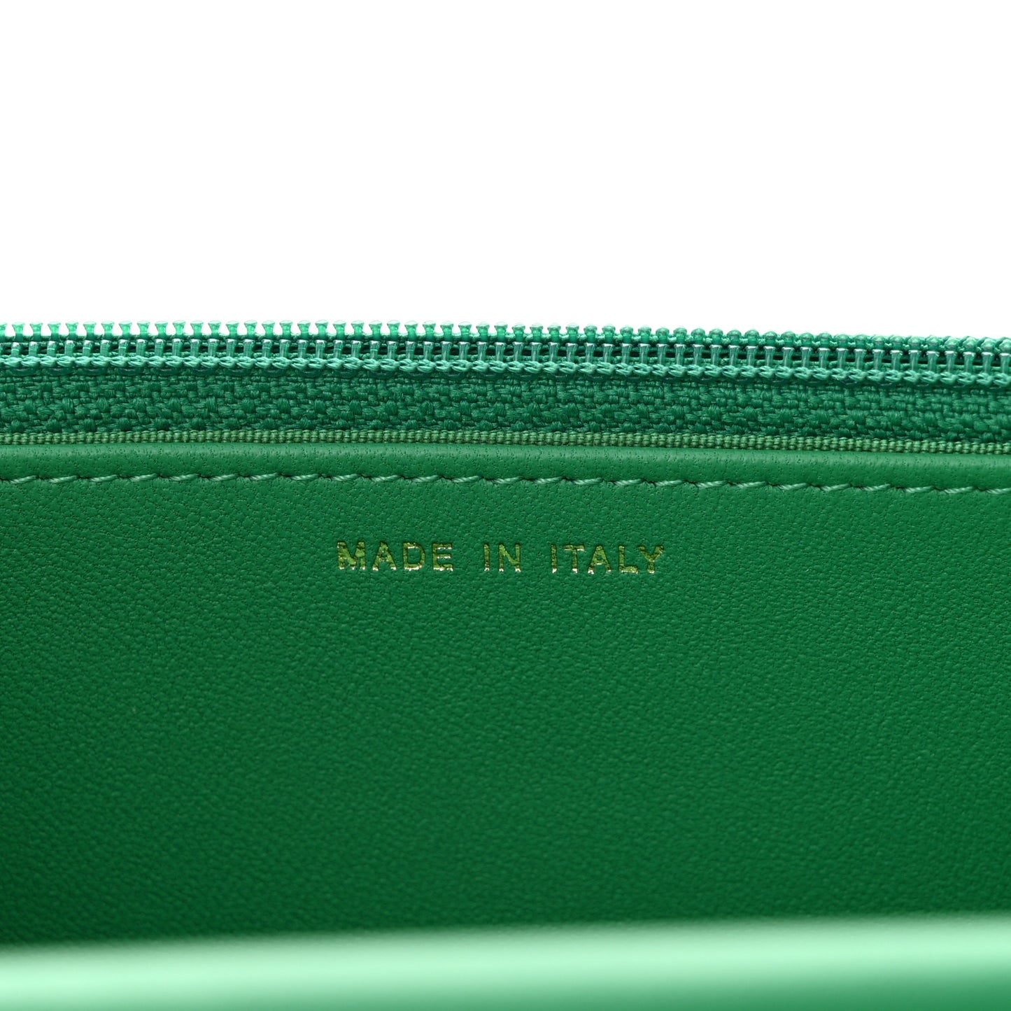 Lambskin Chevron Quilted Boy Wallet On Chain WOC Green